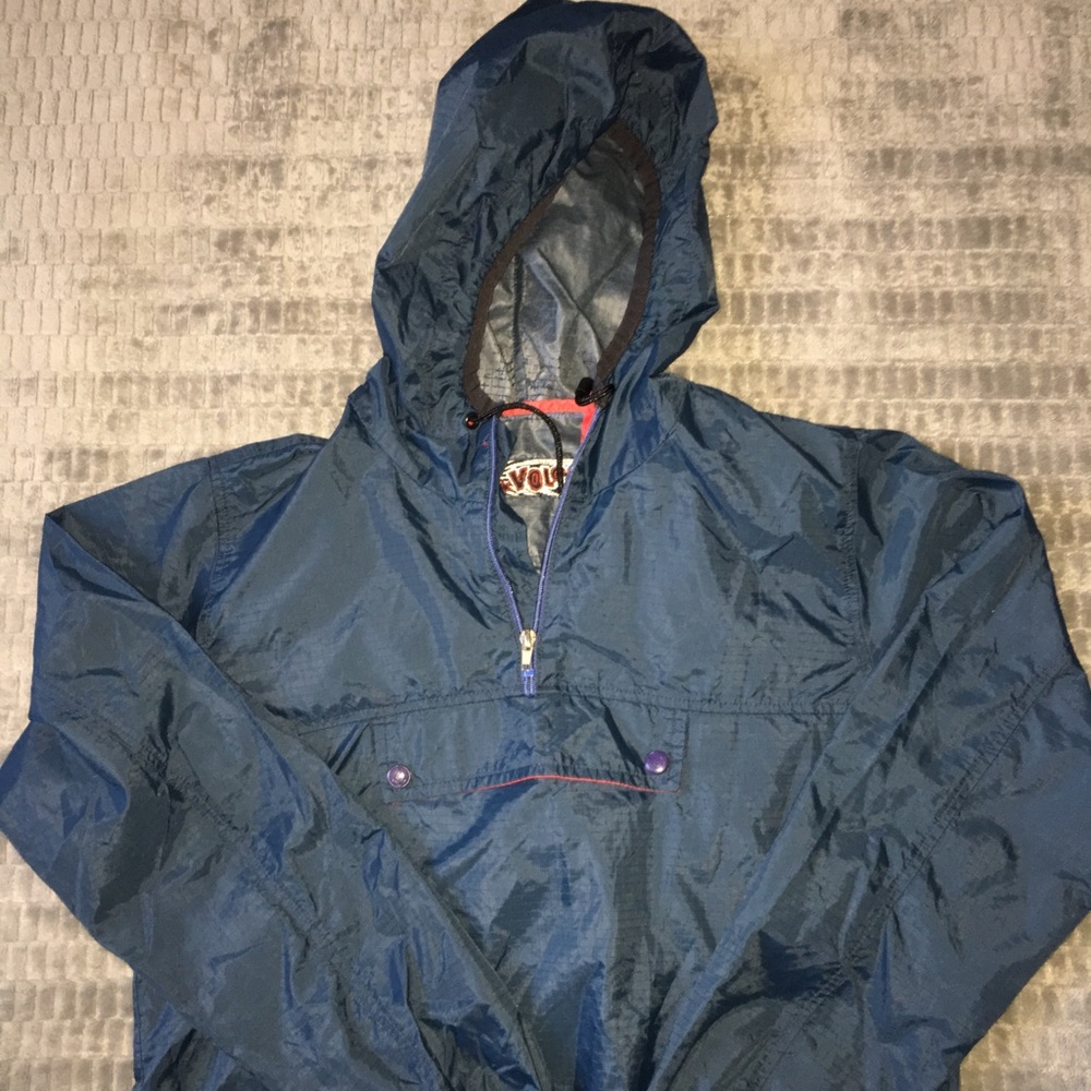 All blue windbreaker